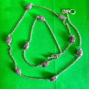 Alex’s Lemonade Necklace By Elyse Ryan Sterling Silver 36" Station Chain